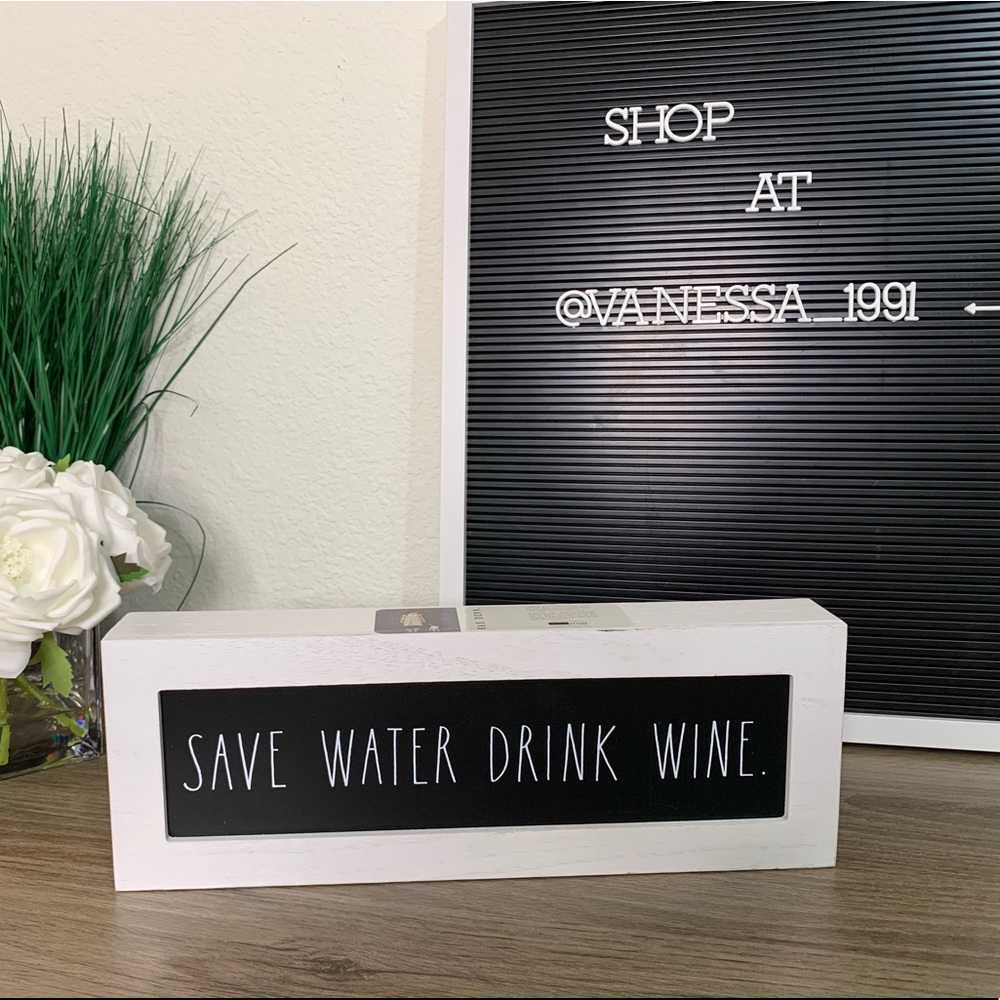 Rae Dunn - Accent Sign - SAVE WATER DRINK WINE